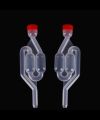 2 Pack S Shape Airlock Twin Bubble Grommet One Way Exhaust Seal Valve For Fermentation. 