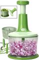 Techmanistan Multifunctional Hand Press Food Chopper with Salad Spinner Basket & Egg Mixer Tool, Hand Press Meat Mincer Vegetables Grinder Push Type Vegetable Chopper Press Down Chopper Handheld Food Press Mincer. 