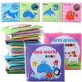 0-12Month Baby Cloth Book Kids Early Learning Toy Child Tearing Tail Cloth Books Baby Washable Shower Book Baby Educational Toys. 