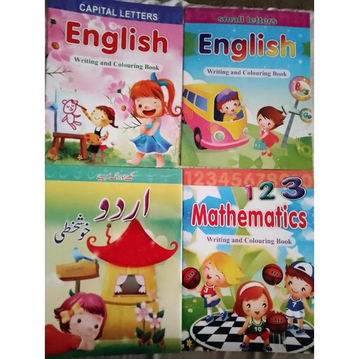 Set of 4 writing books | Super fine quality | Best handwriting gift for kids | Capital ABC | small abc |123 | Alif baa