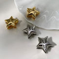1Pair Fashion Simple Smooth Double-sided Star Earrings For Women Minimalist Ear Buckle Sweet Cool Earrings Punk  Gifts. 