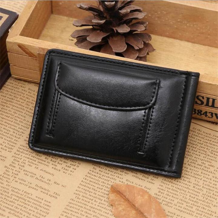 Small Men s Leather Money Clip Wallet With Coin Pocket Card Slot Cash Holder Male Bag Magnet Hasp Mini Purse For Man Daraz.pk