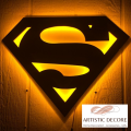 3D Superman Wall Lamp - Gaming Decor - Aesthetic room decor - Color Black. 
