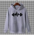 Brown dumbell pullover warm fleece kangroo hoodie for men and boys. 