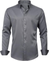 Men Shirts for Office - Men's Dress Shirts Solid Long Sleeve Stretch Wrinkle-Free Formal Shirt Business Casual Button Down Shirts - Men's Button-Down Shirts. 