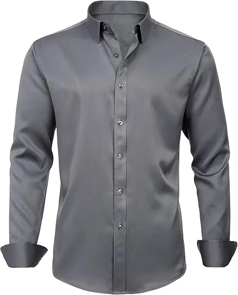 Men%20Shirts%20for%20Office%20-%20Men's%20Dress%20Shirts%20Solid%20Long%20Sleeve%20Stretch%20Wrinkle-Free%20Formal%20Shirt%20Business%20Casual%20Button%20Down%20Shirts%20-%20Men's%20Button-Down%20Shirts%20-%20Image%203