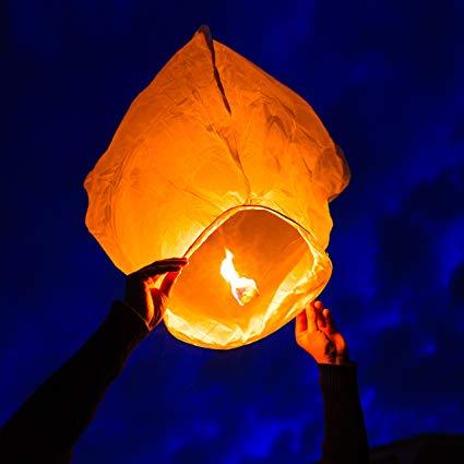 ASM Sky Lantern Chinese Paper Sky Flying Wishing Lantern Lamp Candle ...