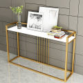 White Console Table Modern Narrow Console Table Rectangle Gold Finish. 
