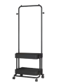 Clothing Rack with Wheels, Clothes Organizer with 2 Tier Baskets Rolling Clothes Rack Garment Rack for Living Room Bedroom Entryway. 
