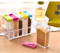 6 Color / Set Spice Jar Set Seasoning Bottle Transparent Colorful Lid Kitchen Condiment Cruet Storage Container. 