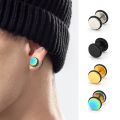 Men's Earrings Simple Round Stud Earrings For Men Titanium Stainless Steel Barbell Dumbbell Piercing Earings Punk Korea Jewelry. 