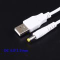 【NEW】 DC Power Plug USB Convert To 4.0*1.7Mm/DC 4.0X1.7 White Black L Shape Right Angle Jack With Cord Connector Cable. 