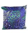 Printed Silk Cushion Cover  -  Cp-028 - Blue & Black. 