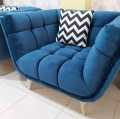 Deluxe Furniture 5 seater modern sofa set with free cushions- Velvet Fabric. 