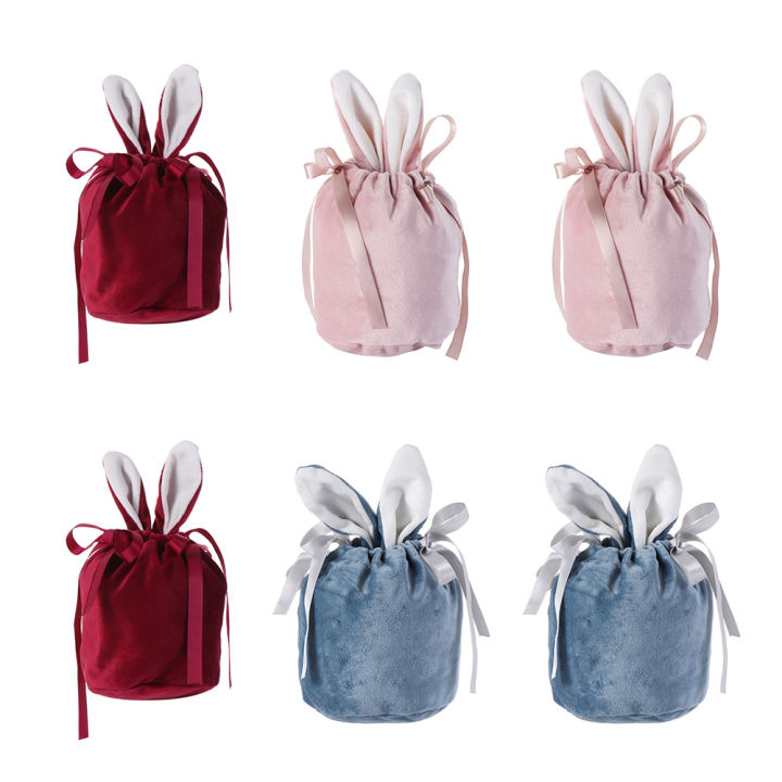 Cute Flannelette Easter Bunny Ears Candy Bags Easter Rabbit Bunny Ears ...
