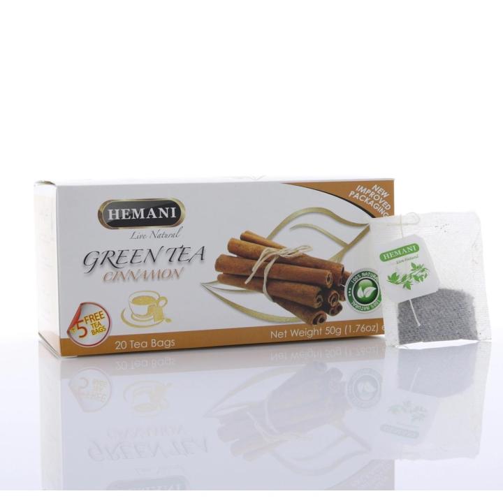 𝗛𝗘𝗠𝗔𝗡𝗜 𝗟𝗜𝗩𝗘 𝗡𝗔𝗧𝗨𝗥𝗔𝗟 - GREEN TEA CINNAMON 20 TEA BAGS