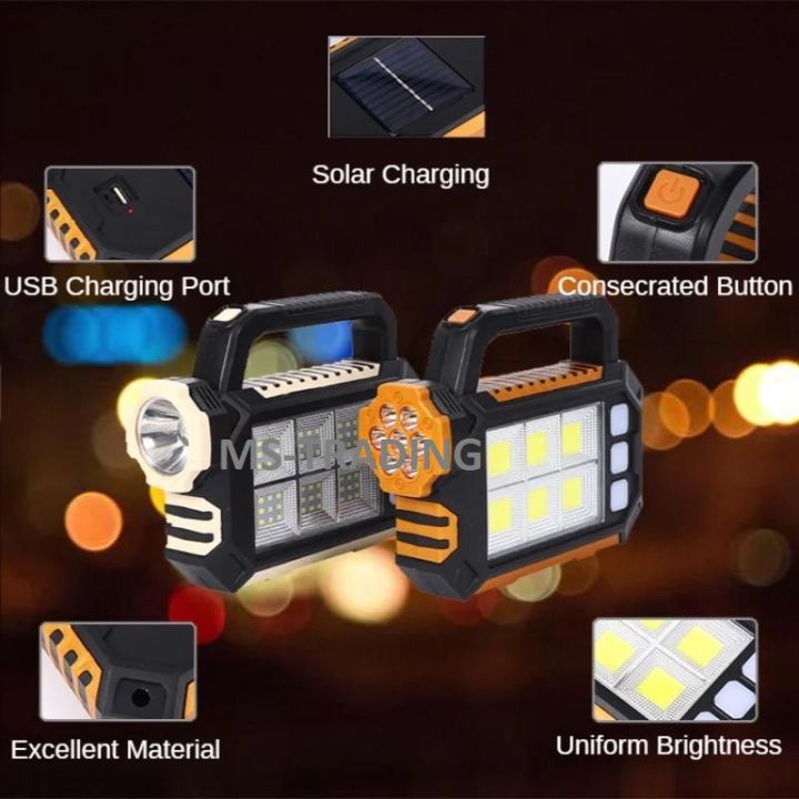 Genuine%20Portable%20Powerful%20Solar%20LED%20Flashlight%20With%20COB%20Work%20Lights%20USB%20Rechargeable%20Handheld%203%20Lighting%20Modes%20Outdoor%20Solar%20Torch%20Light%20-%20Image%204