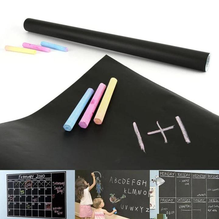 Black Matte Adhesive Chalkboard Contact Paper Vinyl Wall Decal Poster Alternative Bonus Chalks & Marker-Peel & Stick DIY Size