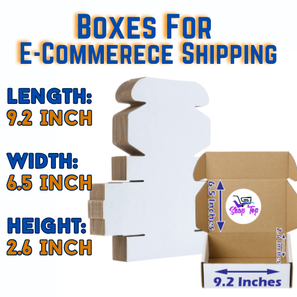 3-PLY White Hard Card Ecommerece Packing Boxes Size In Inches (9.2x6.5x2.6) For Shipment & Courier Pack Of 10, 20, 30, 40, 50 Boxes.