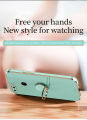 For OPPO A12 Back Cover with Ring Holder Stand Plating Square Bumper Protective Case Camera Lens Protection Soft Silicone Shockproof Mobile Phone Cases. 