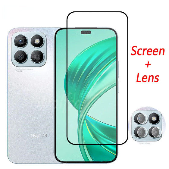 2in1 Honor X8B Tempered Glass Full Screen Covering Full Rubber Tempered Glass Film + Camera Lens Film Lnfinix