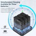aMagisn AC21 Battery Charger with 3 Battery Channels Charging Box with USB Port and 2 Card Slots Compatible with Insta 360 Ace Pro/Ace. 