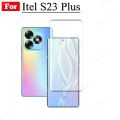 Itel S23 plus Tempered Glass for Itel S23 2 in 1 Full Cover Camera Lens Glass Screen Protector Glass Film. 