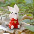 Chinese Style Rabbit Statue Small Bunny Figurine Sculpture for Table Year Decoration , 4cmx1.9cm. 