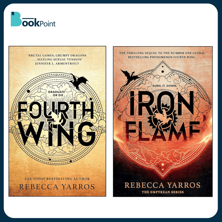 The Empyrean Series { Fourth Wing (The Empyrean, 1) + Iron Flame (The Empyrean, 2) } (2 book series) Hardcover Edition by Rebecca Yarros (Author)