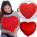 Elegant Rose Heart-Shaped Pillows for bathroom Decor - Soft Chenille Fabric, Unisex, New for gift. 