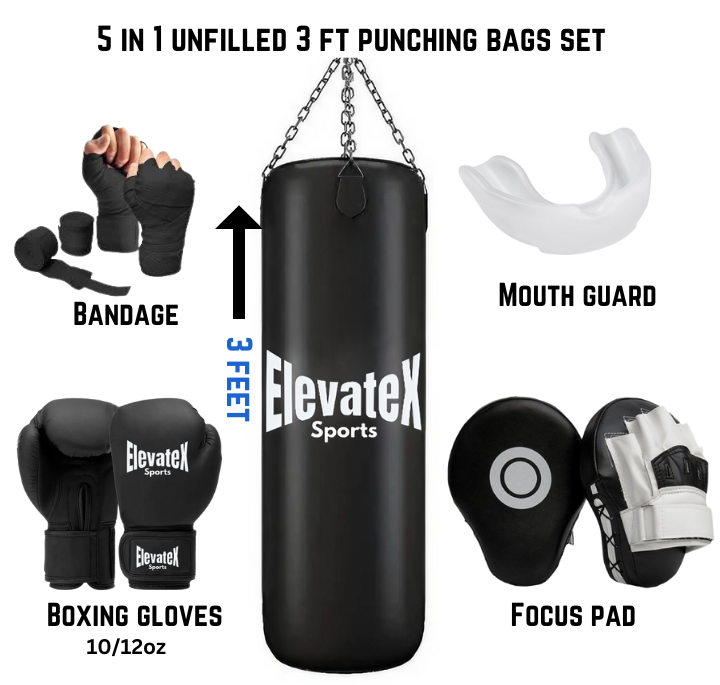Unfilled Punching Bag Boxing Bag Set Best For Professionals, Boxing Bag for Men, Punch Bag for Women, Sand Bag for Boys