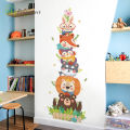 Cartoon Animals Wall Stickers For Kids Room Wardrobe Child Bedroom Nursery Self Adhesive Vinyl Cute Door Sticker Home Wall Decor. 
