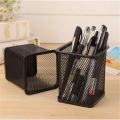 Pack of 2 - Pen Stand and Stationery Holder Metal Mesh - Black. 