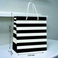Stripes Kraft Retail Merchandise Party Black White Paper Gift Bag. 