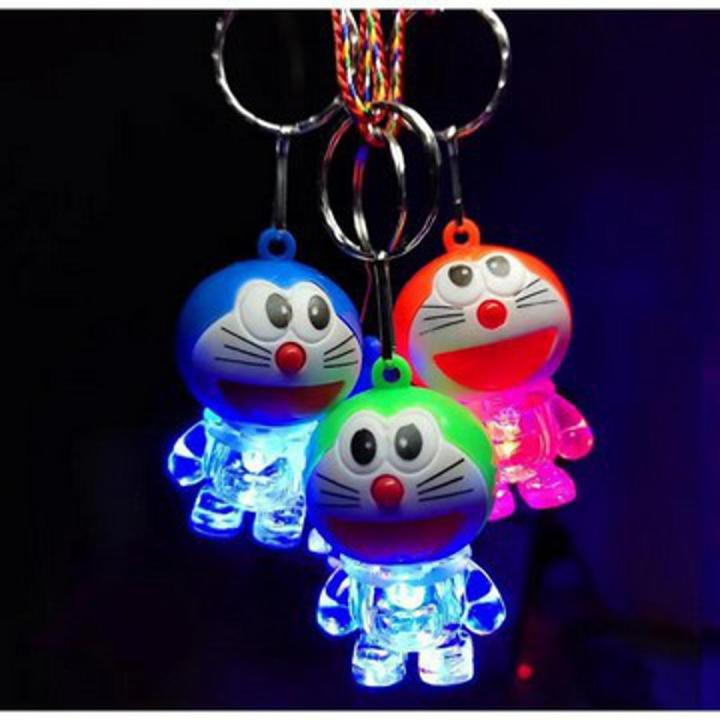 pack of 2 pcs -Light Led Doraemon keychains Doremon Key chains with LED lights. For bike keys,car keys, bags and much more.