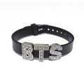 BTS Lover wristband Silver Stainless Zircons Wristband - Best Gift - Birthday Present. 