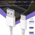 100% Original Huawei USB Type C 4.5V 5A Super Charging Data Sync Cable For Huawei P20/P20Pro/P10/P10Plus/Mate 10/Mate 10 Pro/Mate9/Mate9Pr. 