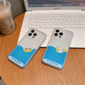 Floating Blue Liquid Quicksand Cartoon Duck Icon Case Cover For iPhone 15 Pro Max 14 11 12 13 Soft Frame Hard Back Clear Coque. 