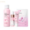 LAIKOU Sakura Skincare Sets Face Serum Nourishing Oil Control Skin Care Rejuvenation 4pcs. 