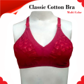 Classic Cotton Bra Brazier for Women Undergarments and Non-wired Brazzer with Chikan Embroidery. 
