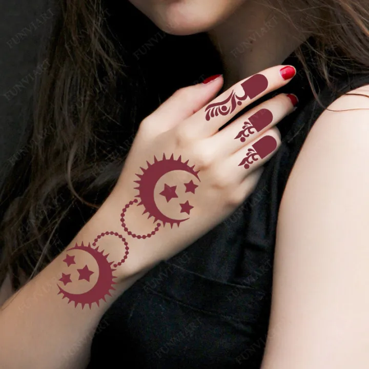 Reusable%20Henna%20Tattoo%20Stencil%20for%20Hand%20Moon%20Flower%20Mehndi%20Stencils%20Designs%20Painting%20Tattoo%20Template%20DIY%20Tattoo%20Supplies%20-%20Image%202