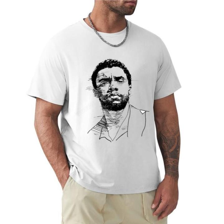 Mens summer T-shirt Chadwick Boseman T-shirt aesthetic clothing tops blouse Black T shirts for men Cotton tshirt men tee shirt