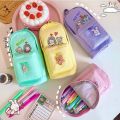 【Happier】 Mini Pastel Color Backpack Pencil Case Bag Capacity Stationery Pens Organizer Pen Case (Random). 