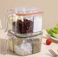 4 in 1 Partition Kitchen Seasoning Box Masala Box Set 4 Grid Portion Spice Rack Kitchen Storage 4 Compartments Salt Box Achar Jar Dry Friut Box Soup Spics Home Well Best Use For Home And Kitchen Condiment Storage  Nida Bukhari. 