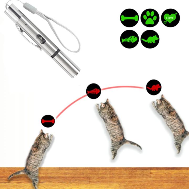 Multi Pattern Cat Supplies Laser Projection USB Charging Cat Toys Interactive Light Toy Pet Training Tool Lazer Pointer