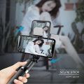 Q07 BLUETOOTH INTEGRATED SELFIE STICK STABLE SHOOTING REMOTE BLUETOOTH CONTROL AND DESK STAND 3 IN 1 FUNCTION WITH LED SELFIE LIGHT. 
