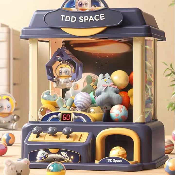 DIY Automatic Doll Machine Kids Coin Operated Play Game Mini Claw Catch Toy Crane Machines Music Doll for Christmas gifts
