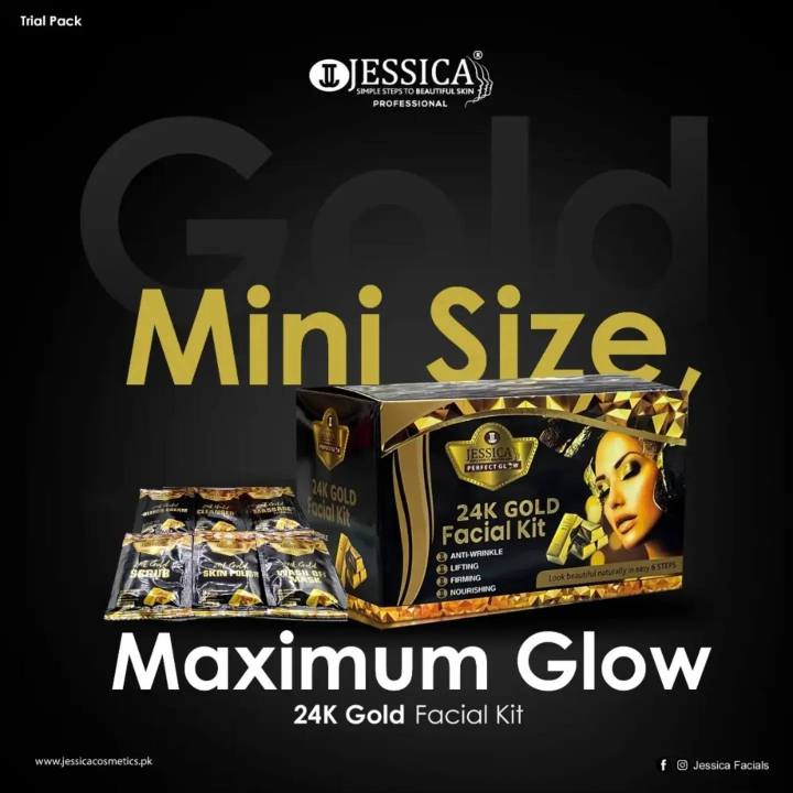 Jessica 24K Gold Facial Kit Trial Pack - 6 Sachets