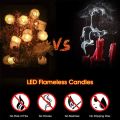 Pack of 1/2/3 / 6 / 10 /12 / 24 LED Candle Tea Light flameless Candles Electric in Warm White and Wave and Battery-Operating with Free Bettery Cells.. 