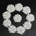 Silver Rhinestone Buttons Bulk, 15MM (Flatback) Embellishments for DIY Wedding Dress Clothing Crafts Decor, 10Pcs. 